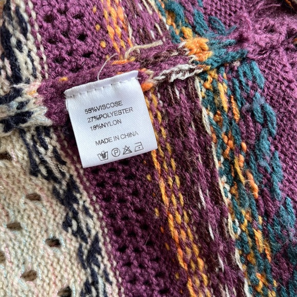 Knit Mix Cropped Cardigan with Tassels - Picture 6 of 6